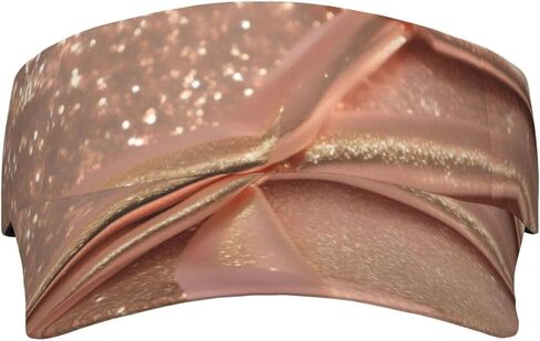 Rose Gold Glitter Print Foldable Sun Visor Hat Lightweight Adjustable Sun Visor Hat Outdoor Sports Cap for Adults in Kuwait
