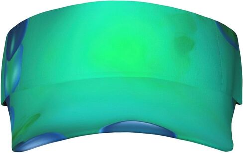 Teal Blue Print Foldable Sun Visor Hat Lightweight Adjustable Sun Visor Hat Outdoor Sports Cap for Adults in Kuwait