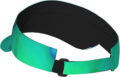 Teal Blue Print Foldable Sun Visor Hat Lightweight Adjustable Sun Visor Hat Outdoor Sports Cap for Adults in Kuwait
