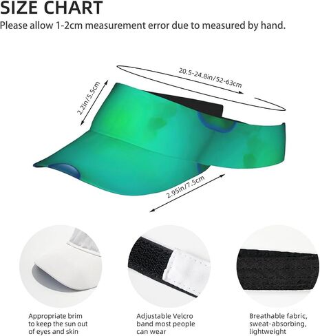 Teal Blue Print Foldable Sun Visor Hat Lightweight Adjustable Sun Visor Hat Outdoor Sports Cap for Adults in Kuwait