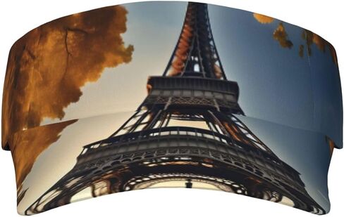 Beautiful Eiffel Tower Paris Print Foldable Sun Visor Hat Lightweight Adjustable Sun Visor Hat Outdoor Sports Cap for Adults Black in Kuwait