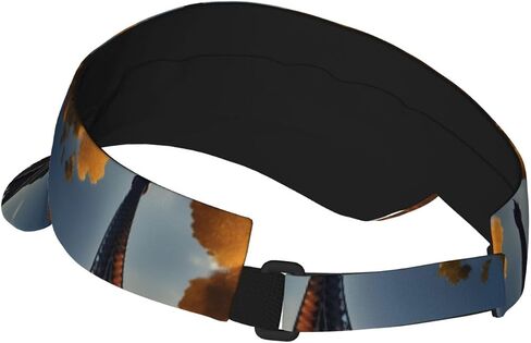 Beautiful Eiffel Tower Paris Print Foldable Sun Visor Hat Lightweight Adjustable Sun Visor Hat Outdoor Sports Cap for Adults Black in Kuwait