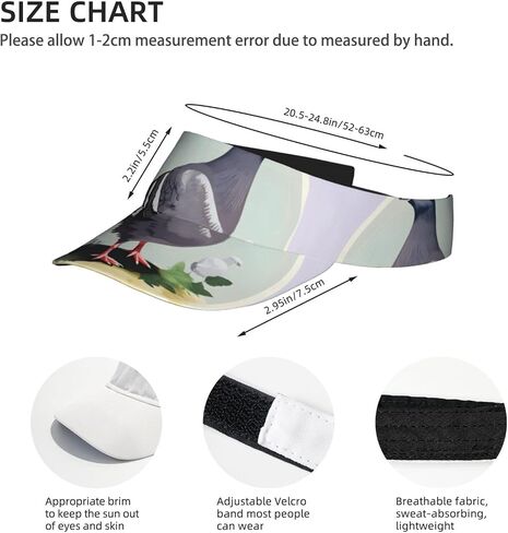 Grey Pigeon Print Print Foldable Sun Visor Hat Lightweight Adjustable Sun Visor Hat Outdoor Sports Cap for Adults in Kuwait