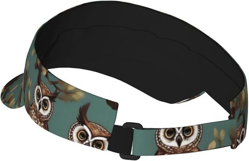 Owl Tree Branches Print Foldable Sun Visor Hat Lightweight Adjustable Sun Visor Hat Outdoor Sports Cap for Adults Black in Kuwait