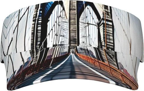Brooklyn Bridge Print Foldable Sun Visor Hat Lightweight Adjustable Sun Visor Hat Outdoor Sports Cap for Adults Black in Kuwait