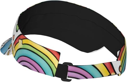 Rainbow Clouds Raindrop 1 Print Foldable Sun Visor Hat Lightweight Adjustable Sun Visor Hat Outdoor Sports Cap for Adults in Kuwait