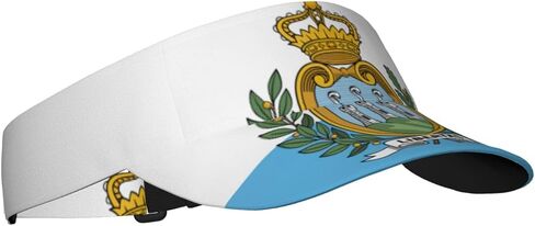 Flag of San Marino Print Foldable Sun Visor Hat Lightweight Adjustable Sun Visor Hat Outdoor Sports Cap for Adults Black in Kuwait