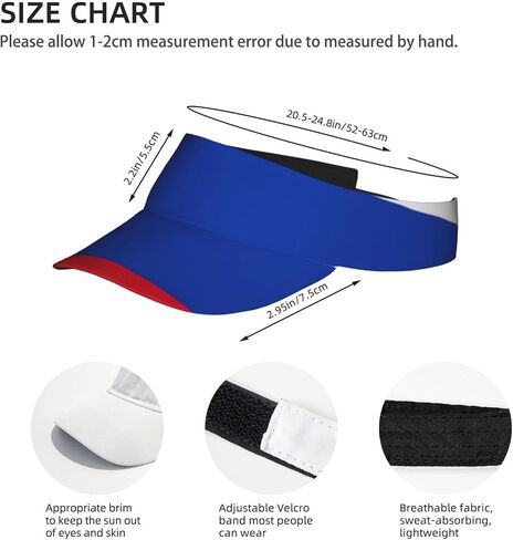 Russian Flag Print Foldable Sun Visor Hat Lightweight Adjustable Sun Visor Hat Outdoor Sports Cap for Adults Black in Kuwait