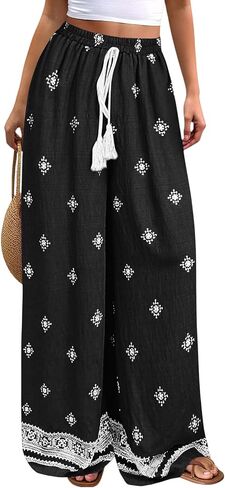 Sweatpants Women Cute 2026 Summer Wide Leg Baggy Boho Flowy Casual Beach Plazzo Drawstring Trousers Loose Fit Going Out Pants in Kuwait