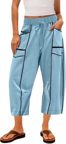 Sweatpants Women Wide Leg Pockets Pants Baggy Workout 2026 Cropped Pant Summer Loose Fit Going Out High Waist Casual Trousers in Kuwait
