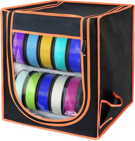 3D Printer Filament Storage Box, 2-Tier Metal Filament Rack & Spool Holder (Holds up to 20-24 Spools), Dustproof with Built-in Desiccant Pockets for PLA ABS PETG, Moisture Resistant in Kuwait