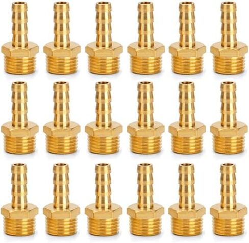 20 قطعة من وصلات خرطوم النحاس: 1/4 بوصة OD Barb x 1/4 بوصة ذكر NPT، لخطوط الهواء والوقود والزيت والسوائل، -65 درجة فهرنهايت إلى 250 درجة فهرنهايت in Kuwait