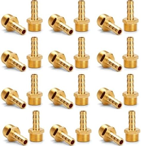 20 قطعة من وصلات خرطوم النحاس: 1/4 بوصة OD Barb x 1/4 بوصة ذكر NPT، لخطوط الهواء والوقود والزيت والسوائل، -65 درجة فهرنهايت إلى 250 درجة فهرنهايت in Kuwait