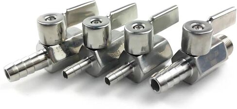 1PC 1/2" FEMALE 8MM Ball Valve NPT 304 Stainless Steel Hose Tail 2 Way Plumbing Fittings in Kuwait