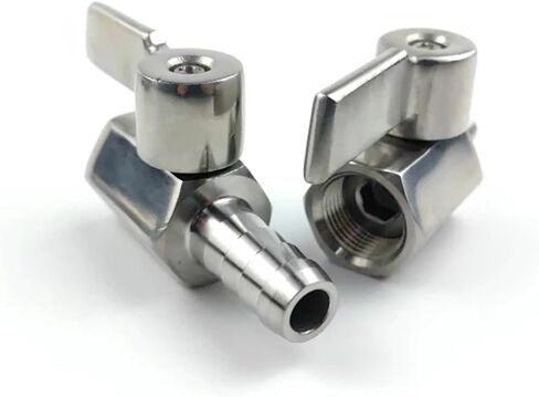 1PC 1/2" FEMALE 8MM Ball Valve NPT 304 Stainless Steel Hose Tail 2 Way Plumbing Fittings in Kuwait
