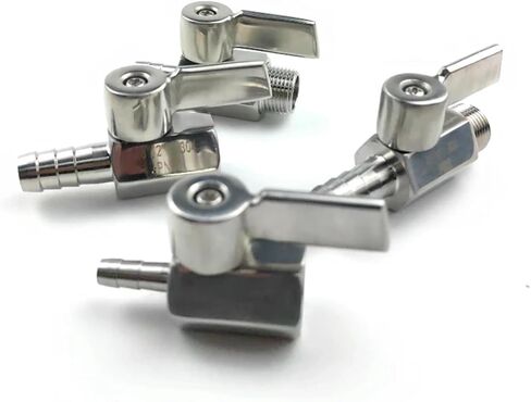 1PC 1/2" FEMALE 8MM Ball Valve NPT 304 Stainless Steel Hose Tail 2 Way Plumbing Fittings in Kuwait