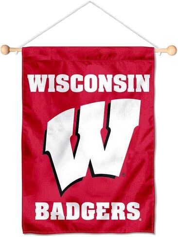 UW Badgers Red Mini Small Banner and Banner Pole Bundle in Kuwait