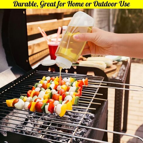 Goaste 12 Pack 8OZ Plastic Condiment Squeeze Bottles, Clear Square Squirt Bottles with Flip Top Cap, Leakproof Refillable Dispensers with Labels for Sauces, Ketchup, Mustard, Barbecue, Syrup, Paint in Kuwait