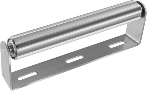 QMI 1 Pack 1.5" Dia x 10" BF Roller and Bracket Set - Rust-Proof Stainless Steel Roller, Galvanized Bracket - Heavy Duty for Woodworking, Conveyor, Bike Rollers, Coyote & Cat Fence Rollers in Kuwait