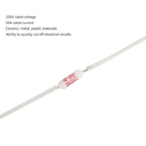 Akozon 250V 20A RF Ceramic - HighCurrent for Electronics & Appliances - Ceramic for Circuit Safety (300MM 230℃) in Kuwait