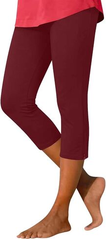 Women's Yoga Capri Pants Side Zipper High Waist Leggings Crop Straight Leg Lounge Athletic Exercise Workout Capris in Kuwait