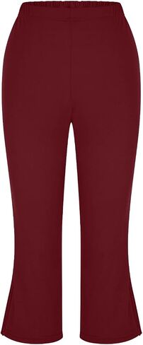 Women's Yoga Capri Pants Side Zipper High Waist Leggings Crop Straight Leg Lounge Athletic Exercise Workout Capris in Kuwait
