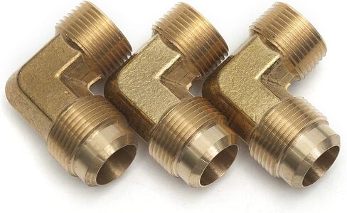 LTWFITTING Brass Flare3/4" OD x 3/4"Male NPT 90 Degree Elbow Tube Fitting (Pack of 3) in Kuwait