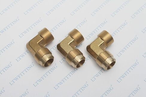 LTWFITTING Brass Flare3/4" OD x 3/4"Male NPT 90 Degree Elbow Tube Fitting (Pack of 3) in Kuwait