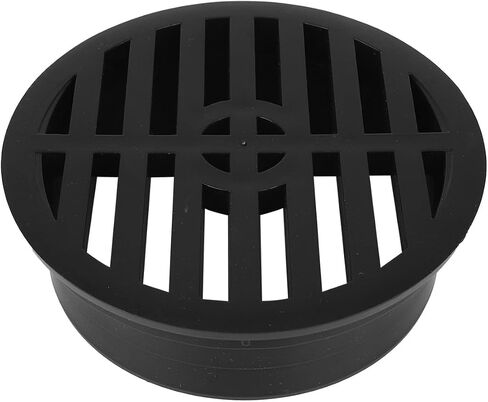 11.3cm/4in Round Drainage Grate Cover, Black Outdoor Drain Cover with Single-Wall Corrugated Pipe Easy Installation Ideal for Lawns Patios Walkways in Kuwait