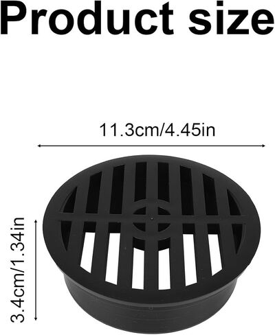 11.3cm/4in Round Drainage Grate Cover, Black Outdoor Drain Cover with Single-Wall Corrugated Pipe Easy Installation Ideal for Lawns Patios Walkways in Kuwait