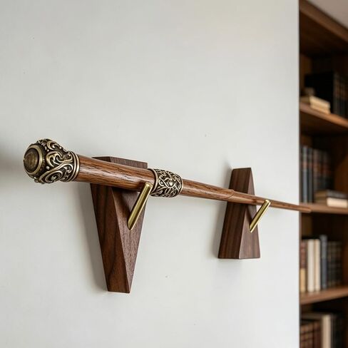 Wall Mount Wizard Wand Display Magic Wands Stand 2 Pcs Black Walnut Triangle Shape for Wizard Wand Home Office Display (Regular & Reverse) in Kuwait
