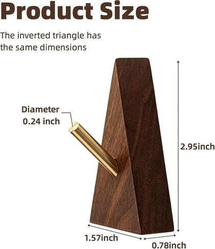 Wall Mount Wizard Wand Display Magic Wands Stand 2 Pcs Black Walnut Triangle Shape for Wizard Wand Home Office Display (Regular & Reverse) in Kuwait