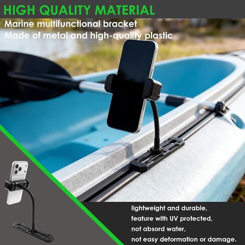 Kayak Gooseneck Phone Holder Mount, Fits Kayak Standard Track Systems, Equipped with Replaceable Plug, Gooseneck Mount for 4-7" Smartphone, Action Cameras, Small Flashlight in Kuwait