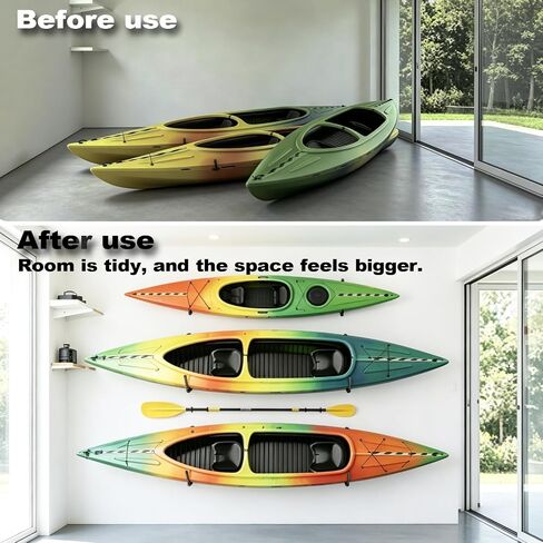 خطافات كاياك تثبت على الحائط، رف تخزين المرآب لألواح التزلج على الجليد Canoe SUP in Kuwait