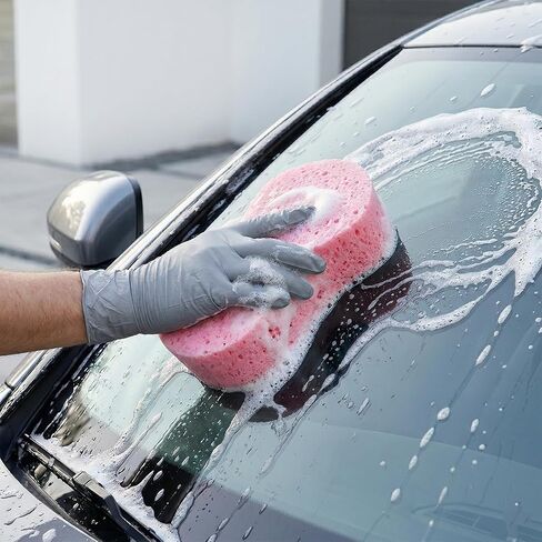 4 عبوات من إسفنجة غسيل السيارات، 9 بوصة × 4.5 بوصة إسفنجة كبيرة لغسل السيارات، إسفنجة لجميع الأغراض لتنظيف المطبخ والحمام المنزلي والدراجة والقوارب والسيارات وإسفنجة الغسيل in Kuwait