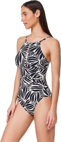 Profile by Gottex High Neck One Piece- Beaded Front Ladder Design, Adjustable Halter Straps, Built-in Soft Cups in Kuwait