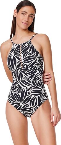 Profile by Gottex High Neck One Piece- Beaded Front Ladder Design, Adjustable Halter Straps, Built-in Soft Cups in Kuwait