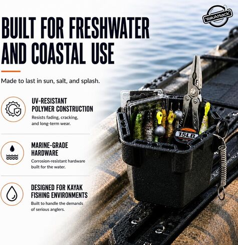 YakAttack Cup Holder Pro | Riggable Kayak Fishing Beverage Caddy | Compatible with GearTrac, MightyMount, & GridLoc | Universal Track Rail Mount | Marine-Grade Drink Holder & Gear Base in Kuwait