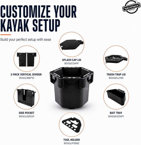YakAttack Cup Holder Pro | Riggable Kayak Fishing Beverage Caddy | Compatible with GearTrac, MightyMount, & GridLoc | Universal Track Rail Mount | Marine-Grade Drink Holder & Gear Base in Kuwait
