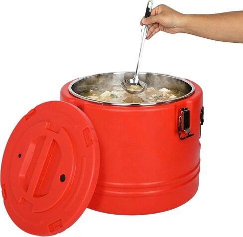 32Qt Insulated Food Container Soup Carrier with Spoon,7.9 Gallon Portable Insulated Soup Bucket,Commercial Food Warmer Hot or Cooler with Stainless Steel Interior for Restaurant/Canteen/Home in Kuwait