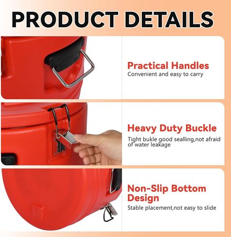 32Qt Insulated Food Container Soup Carrier with Spoon,7.9 Gallon Portable Insulated Soup Bucket,Commercial Food Warmer Hot or Cooler with Stainless Steel Interior for Restaurant/Canteen/Home in Kuwait