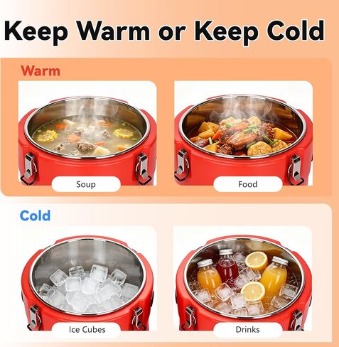 32Qt Insulated Food Container Soup Carrier with Spoon,7.9 Gallon Portable Insulated Soup Bucket,Commercial Food Warmer Hot or Cooler with Stainless Steel Interior for Restaurant/Canteen/Home in Kuwait