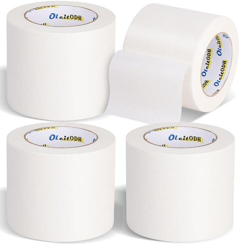 4 Rolls White Painters Tape Bulk 4 inch x 60 Yards, Total 240 Yd, Painters Masking Tape No Residue Wall Painting Tape Artist Tape Trim Edge Finishing Tape for Wall Painting Decoration DIY Supplies in Saudi Arabia