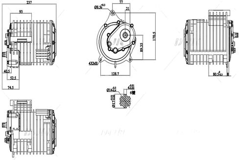 محرك منتصف المحرك، QS138 70H 3000W V3 100kmh PMSM محرك منتصف المحرك مع 1: 2.35 تروس تخفيض داخلية للدراجات النارية الكهربائية الدراجة الترابية in Kuwait