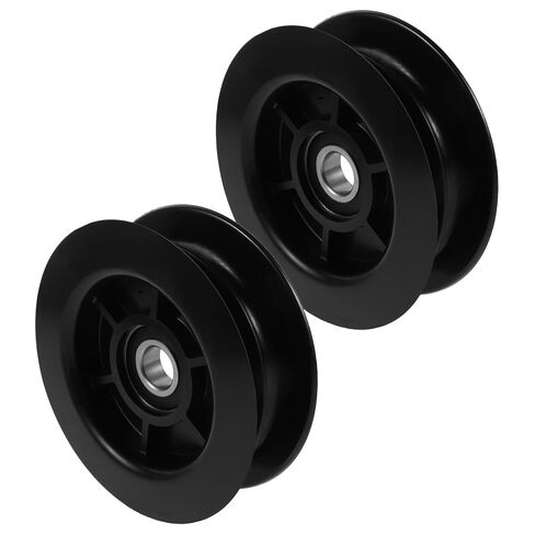 ukcoco 2pcs رافعة شوكية عجلة بكرة مزدوجة الأخدود النايلون تحمل الأسطوانة لدليل خرطوم هيدروليكي 3 طن استبدال دليل الأسطوانة للرفع الصناعي in Kuwait