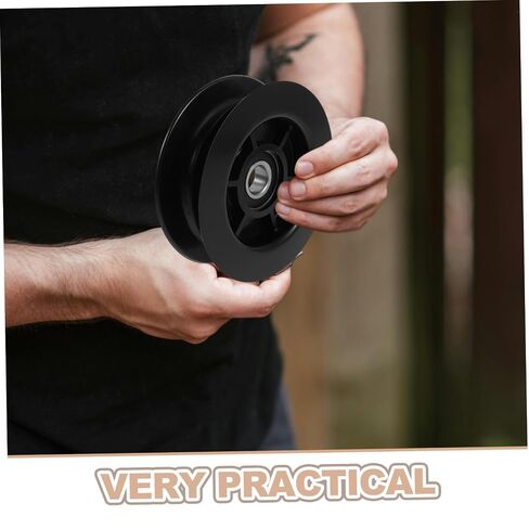 ukcoco 2pcs رافعة شوكية عجلة بكرة مزدوجة الأخدود النايلون تحمل الأسطوانة لدليل خرطوم هيدروليكي 3 طن استبدال دليل الأسطوانة للرفع الصناعي in Kuwait