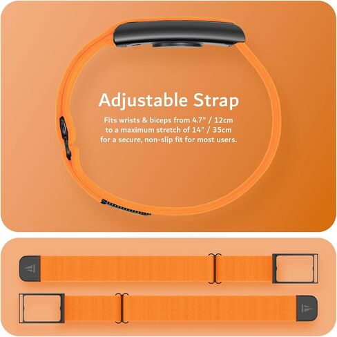 TUDIA 2 في 1 ذات الرأسين وسوار المعصم متوافق مع حزام Amazfit Helio [الجراب والحزام فقط]، حماية شديدة التحمل مع ذراع/معصم قابل للتعديل وقابل للتمدد in Kuwait