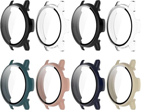 حافظة مكونة من 8 قطع لواقي شاشة Garmin Vivoactive 5، ممتص للصدمات من البولي كربونات الصلب وغطاء زجاجي مقوى للحماية الشاملة لساعة Garmin Vivoactive 5 الذكية in Kuwait