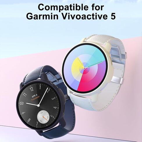 حافظة مكونة من 8 قطع لواقي شاشة Garmin Vivoactive 5، ممتص للصدمات من البولي كربونات الصلب وغطاء زجاجي مقوى للحماية الشاملة لساعة Garmin Vivoactive 5 الذكية in Kuwait