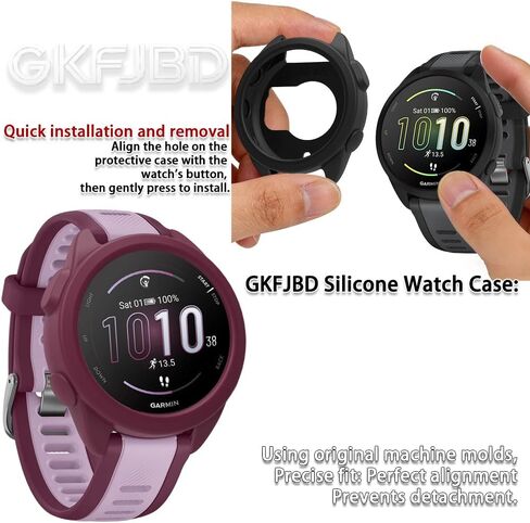 واقي شاشة وحافظة متوافقة مع Garmin Forerunner 165 & Forerunner 165 Music، طبقة حماية من الزجاج المقوى عالي الدقة وحافظات ناعمة من السيليكون (عبوة من 3+2) in Kuwait